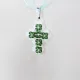 Small Cross - Chastity-Green jade Organza - 1